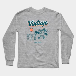 Vintage Est 1973 Surf Car Long Sleeve T-Shirt